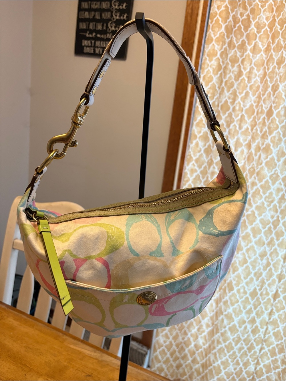 Coach 2006 Scribble C Hobo with Lime Accent